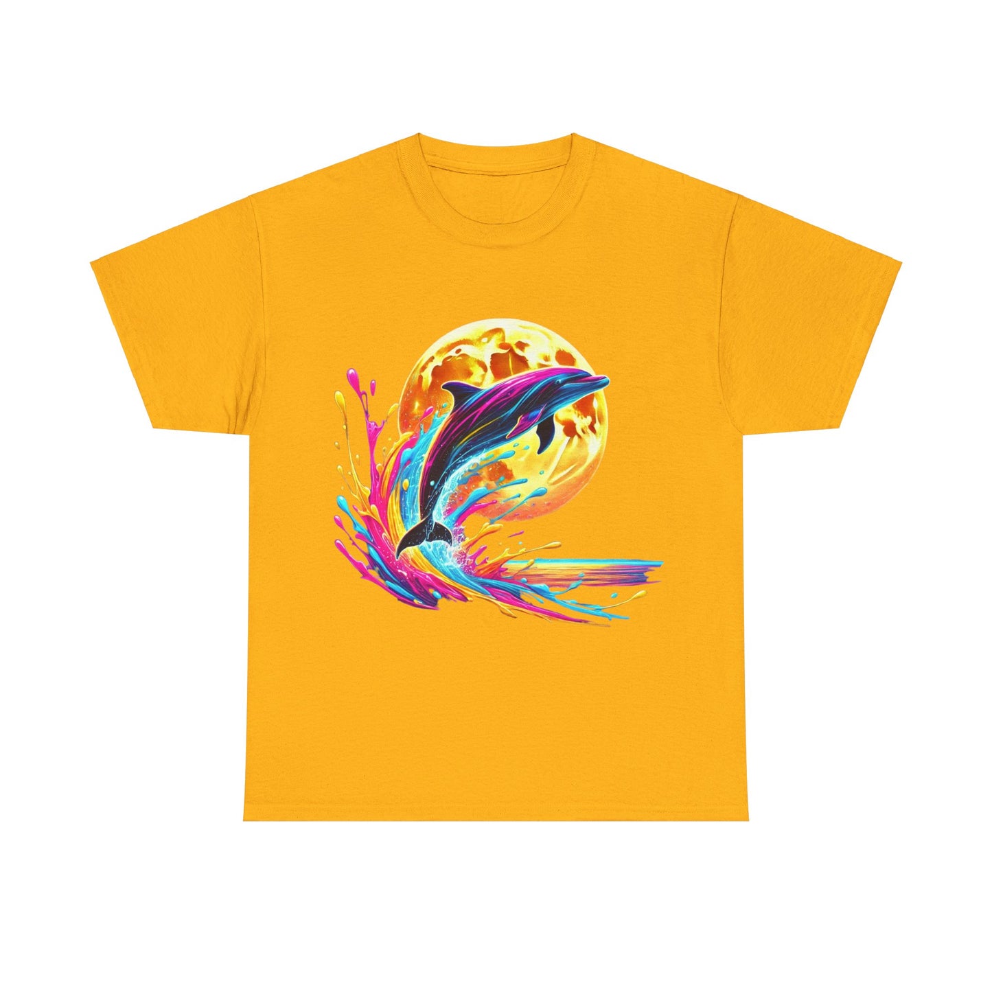 Colour Splash Dolphin - Heavy Cotton Tee