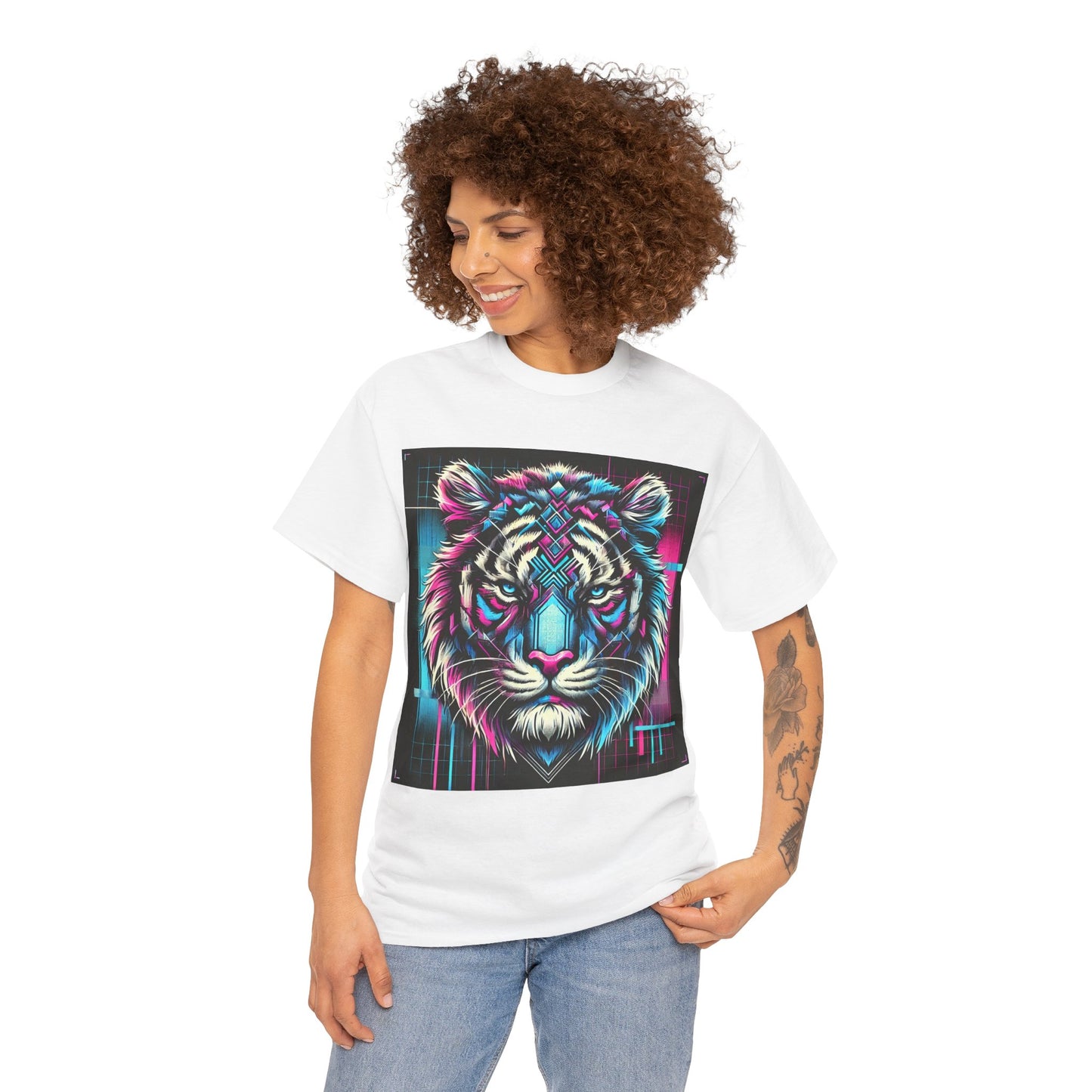 Futuristic Tiger - Heavy Cotton Tee