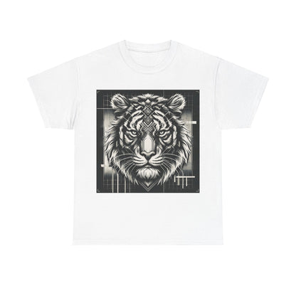 Futuristic Tiger B&W - Heavy Cotton Tee