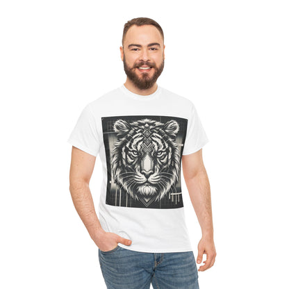 Futuristic Tiger B&W - Heavy Cotton Tee