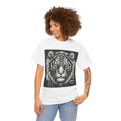 Futuristic Tiger B&W - Heavy Cotton Tee