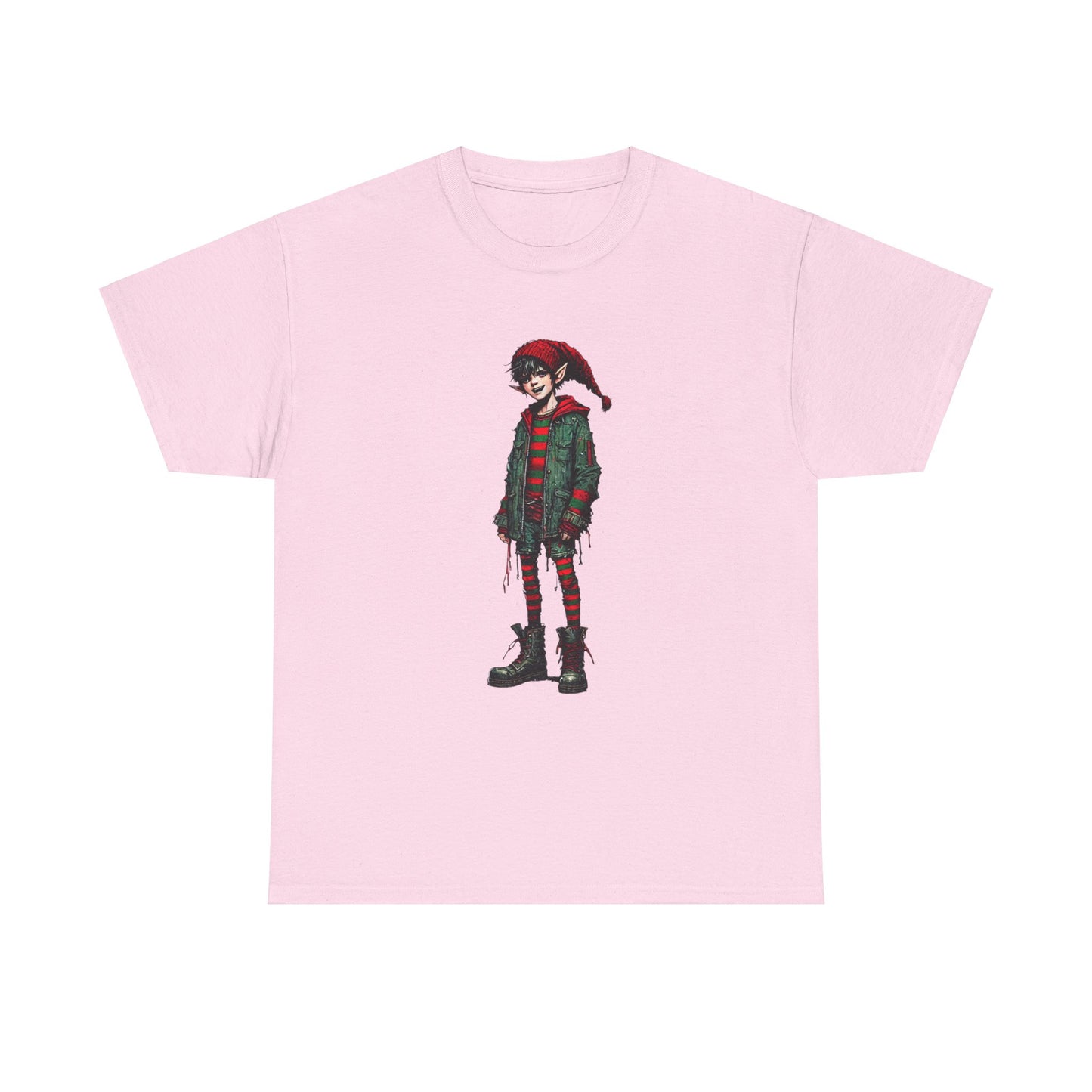 Cheerful Elf Red+ - Heavy Cotton Tee