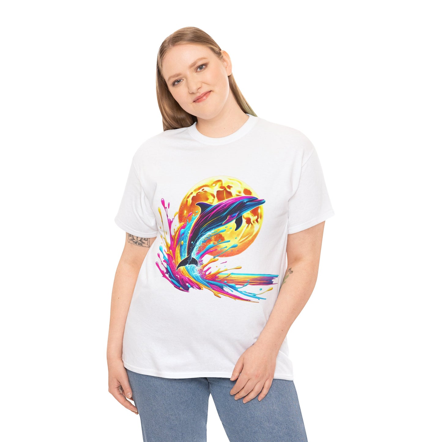 Colour Splash Dolphin - Heavy Tee XL Range