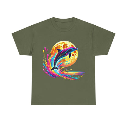 Colour Splash Dolphin - Heavy Cotton Tee