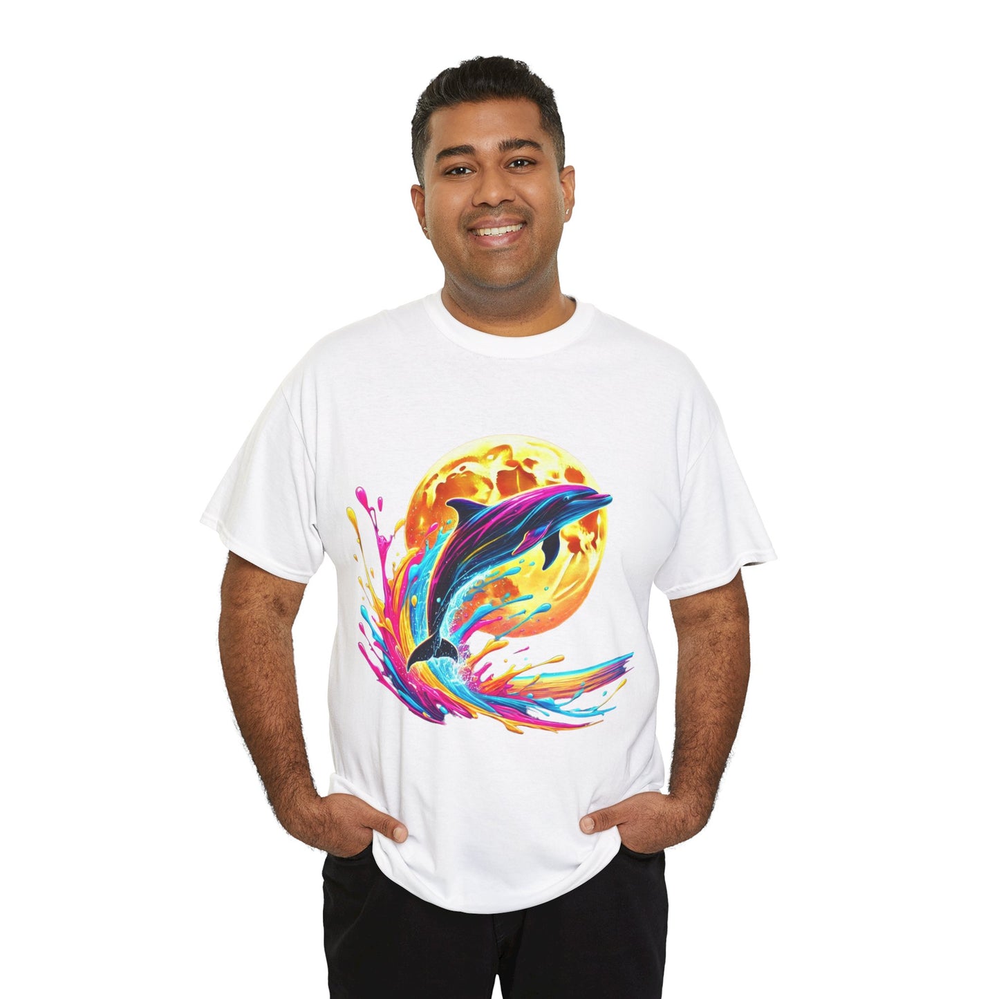 Colour Splash Dolphin - Heavy Tee XL Range