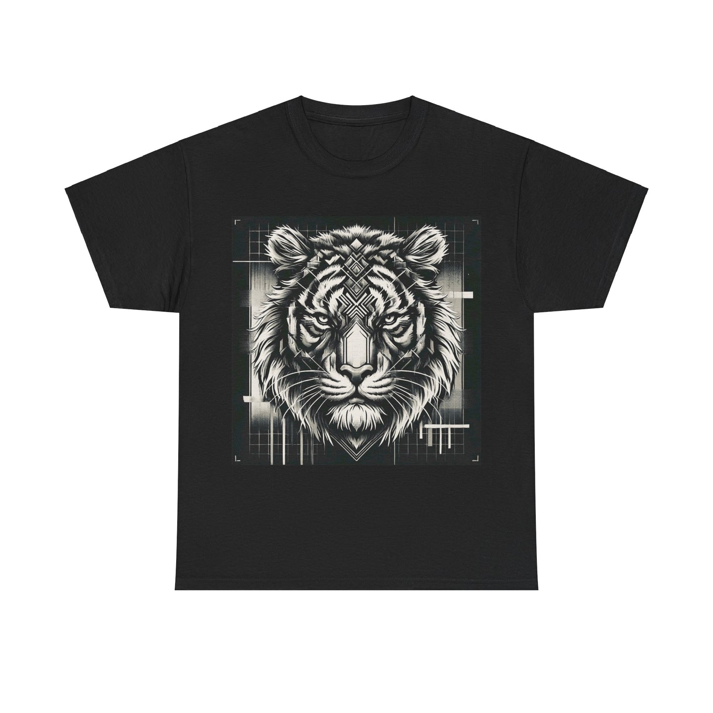 Futuristic Tiger B&W - Heavy Cotton Tee