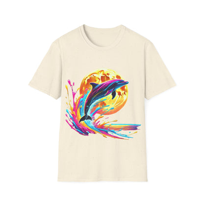 Colour Splash Dolphin - Soft Style T-Shirt