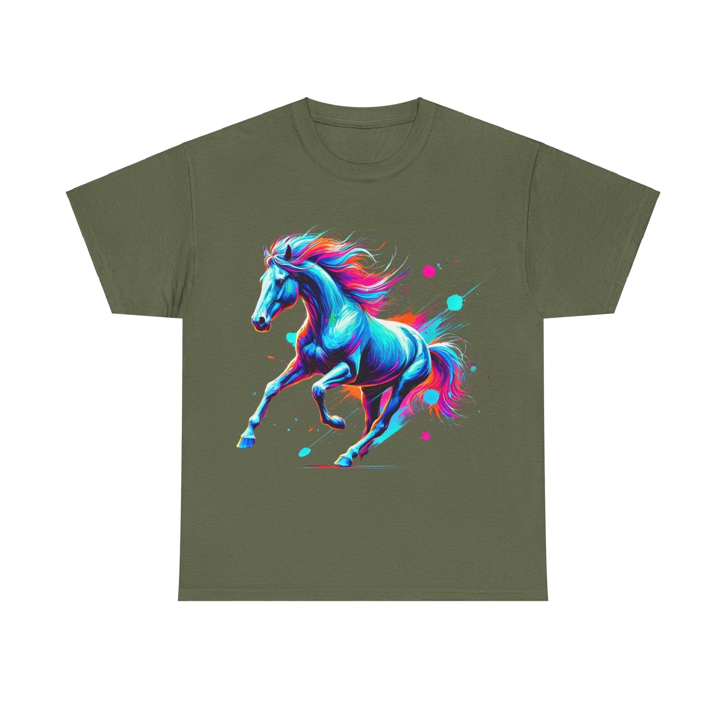 Colour Splash Horse - Heavy Cotton Tee