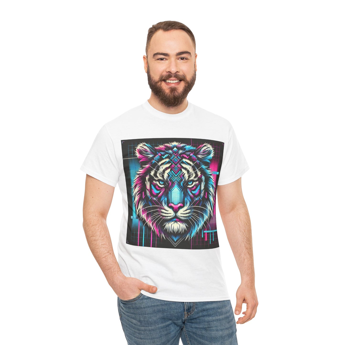 Futuristic Tiger - Heavy Cotton Tee