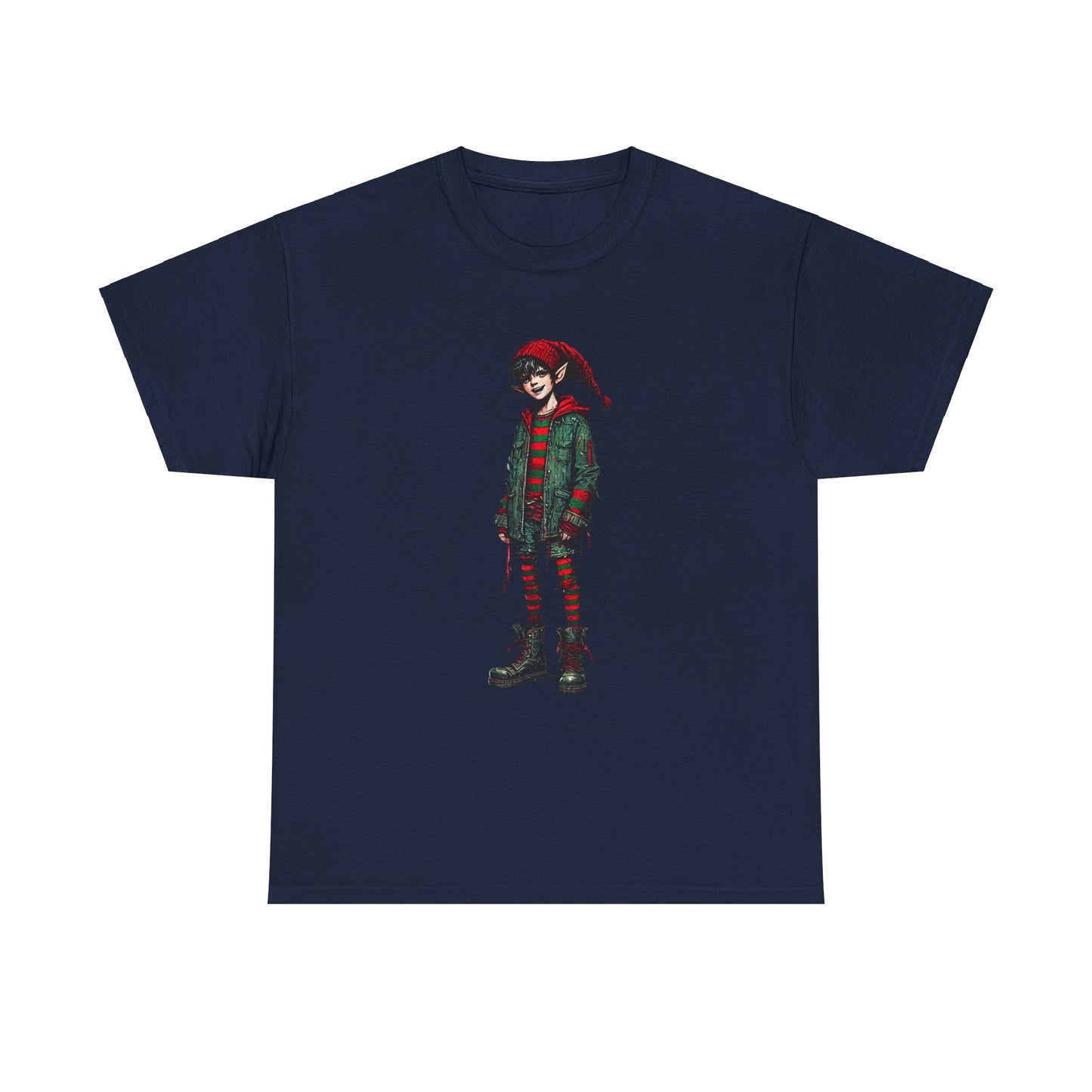 Cheerful Elf Red+ - Heavy Cotton Tee