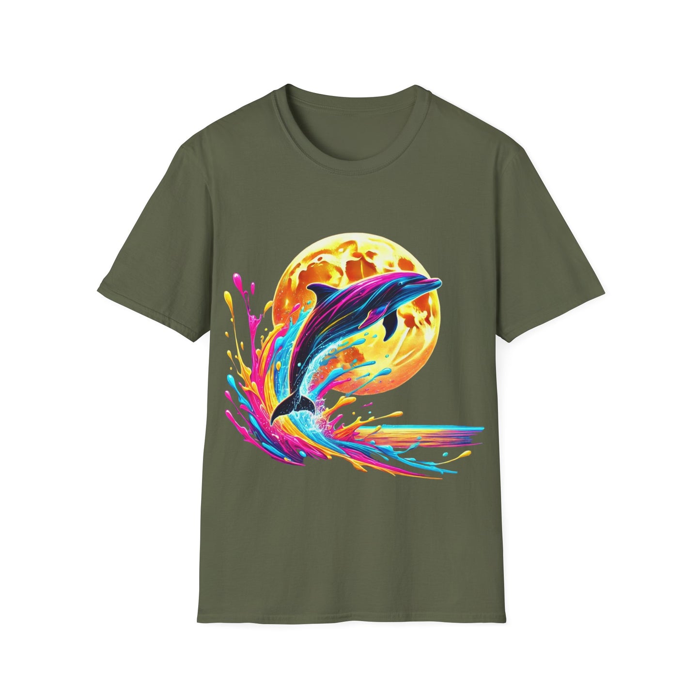 Colour Splash Dolphin - Soft Style T-Shirt