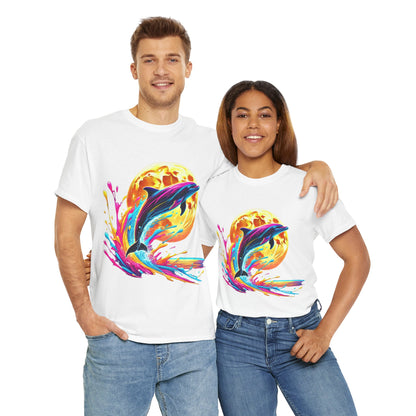 Colour Splash Dolphin - Heavy Cotton Tee