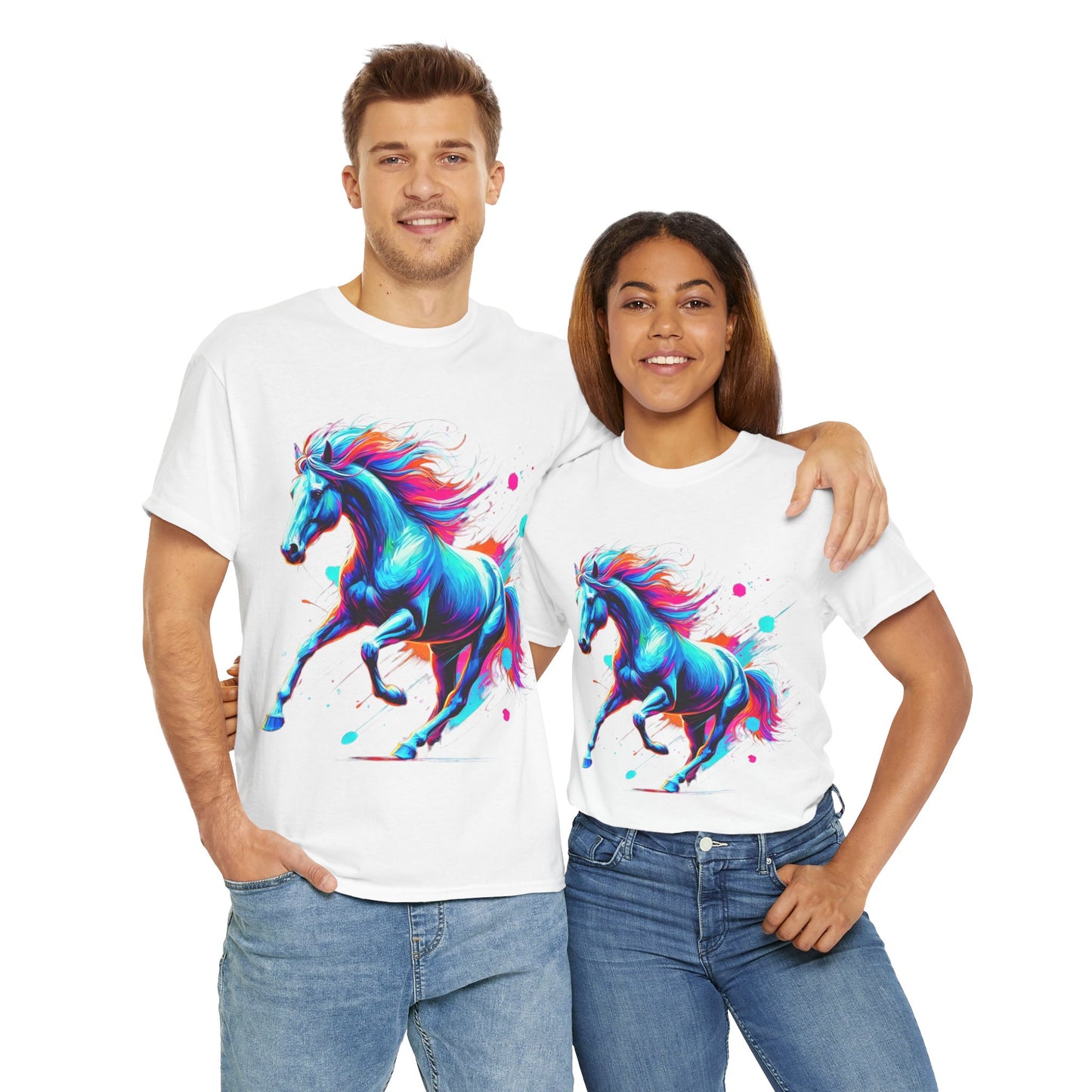 Colour Splash Horse - Heavy Cotton Tee