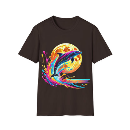 Colour Splash Dolphin - Soft Style T-Shirt