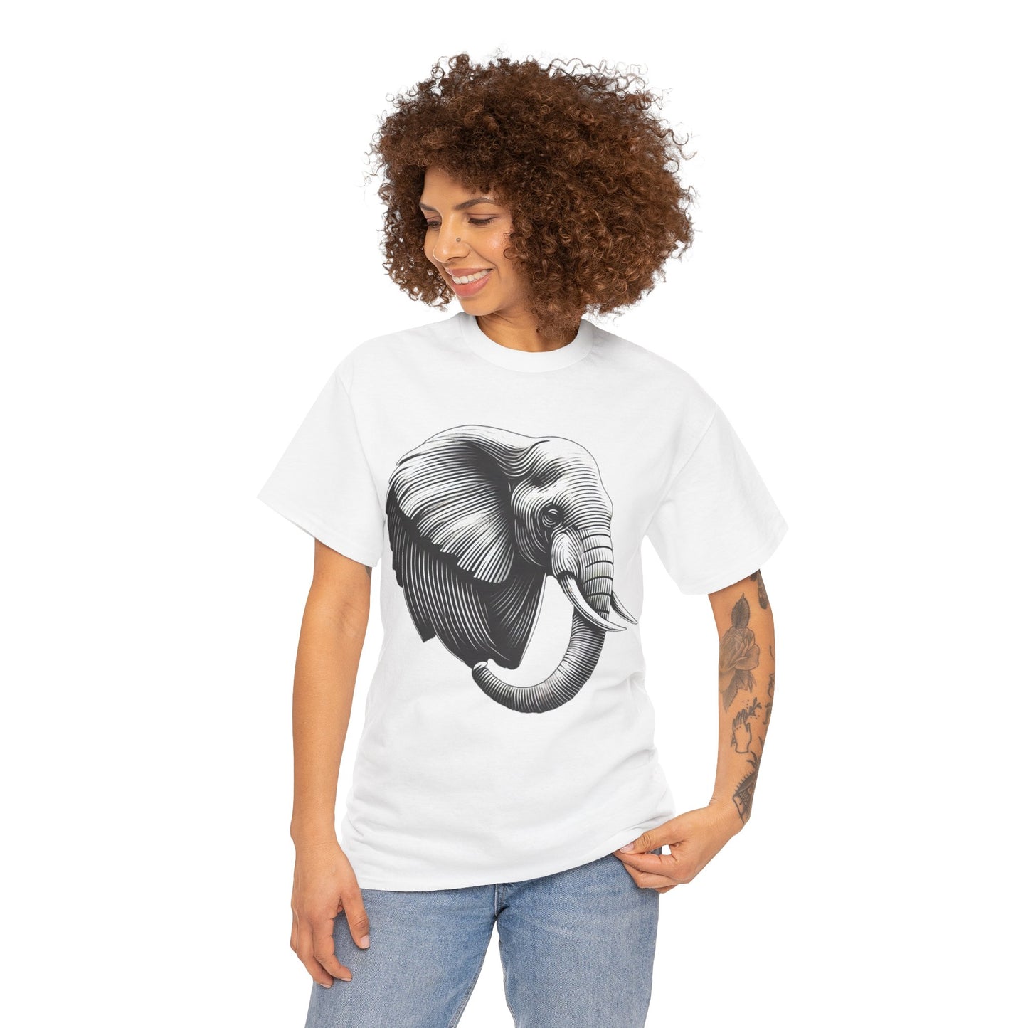 Elephant B&W - Heavy Cotton Tee